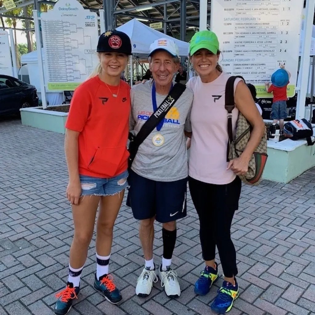 Bob Savar, Anna Leigh, and Leigh Waters in Delray Beach, FL. Pickball image gallery