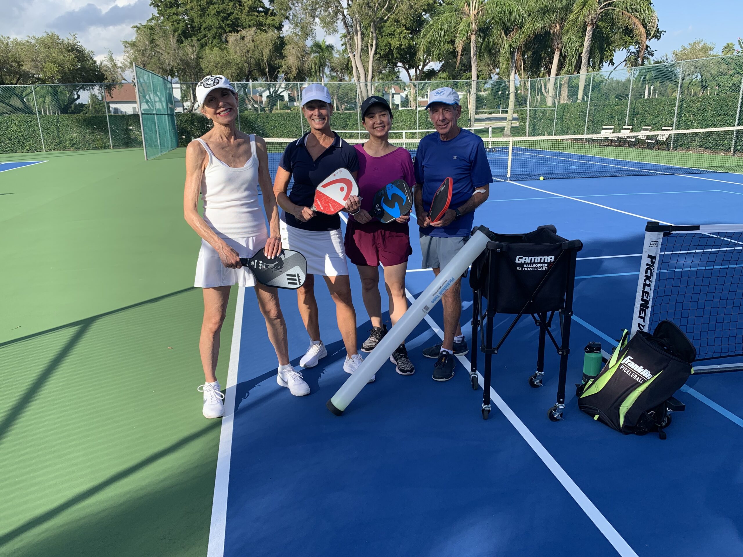 Bob-with-Kathy-Trang-and-Barbara-after-an-Advanced-Beginners-Pickleball-Clinic-in-Delray-Beach