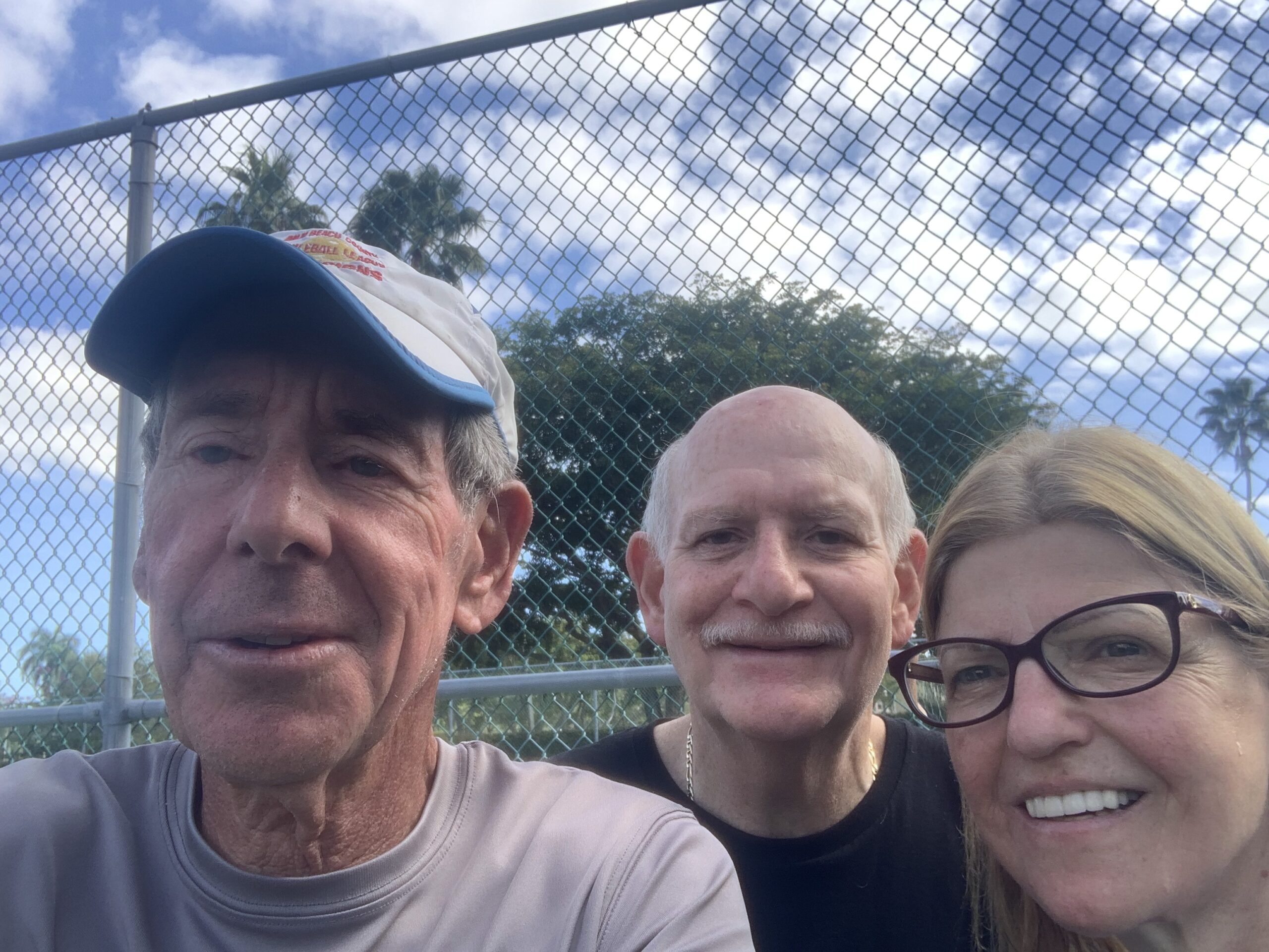 Bob with Wendy and Maury after a private pickleball lesson at Huntington Lakes in Delray Beach, Florida