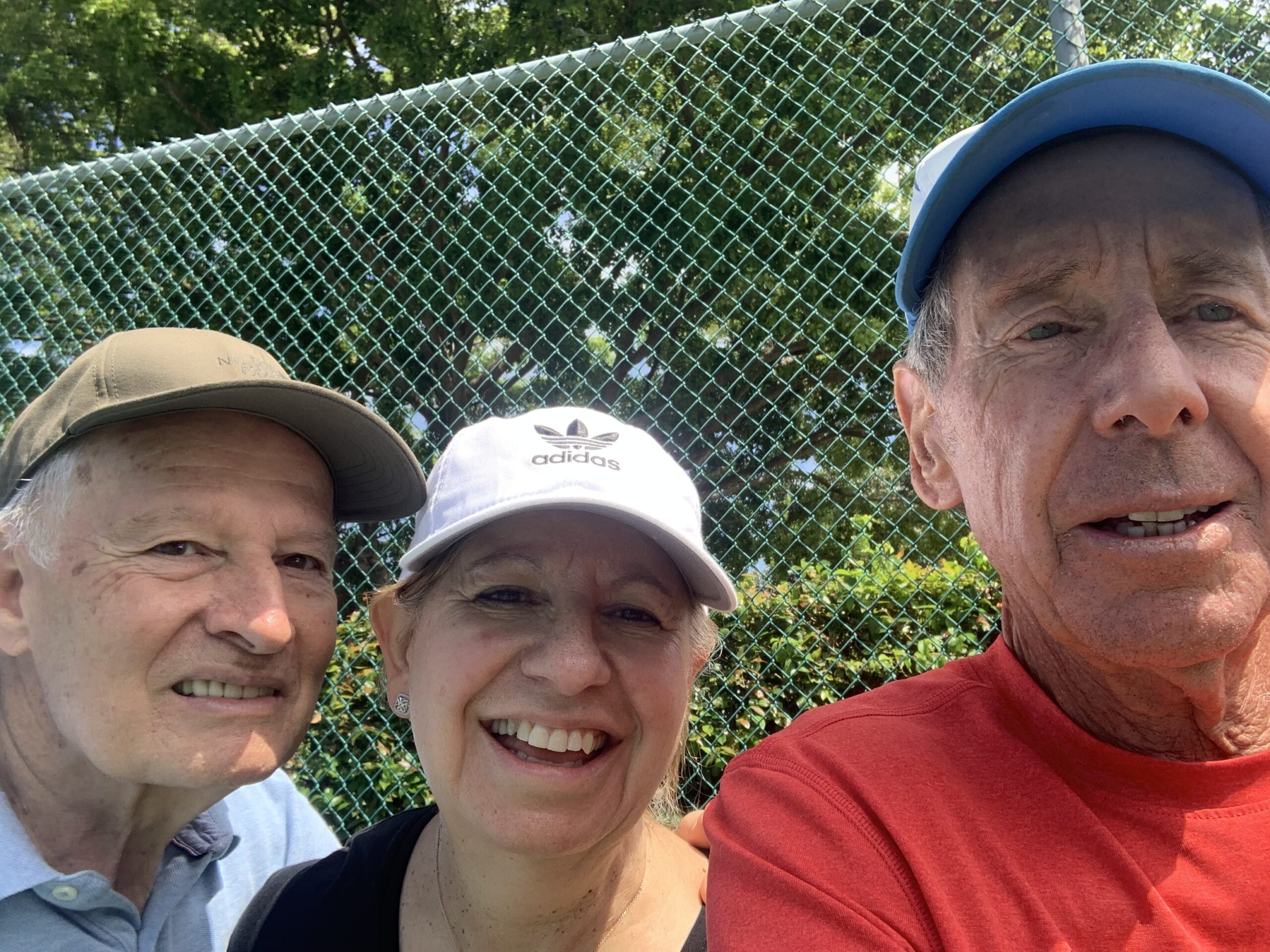 Bob with Luci and Enzo after a beginners' pickleball clinic in Delray Beach, FL
