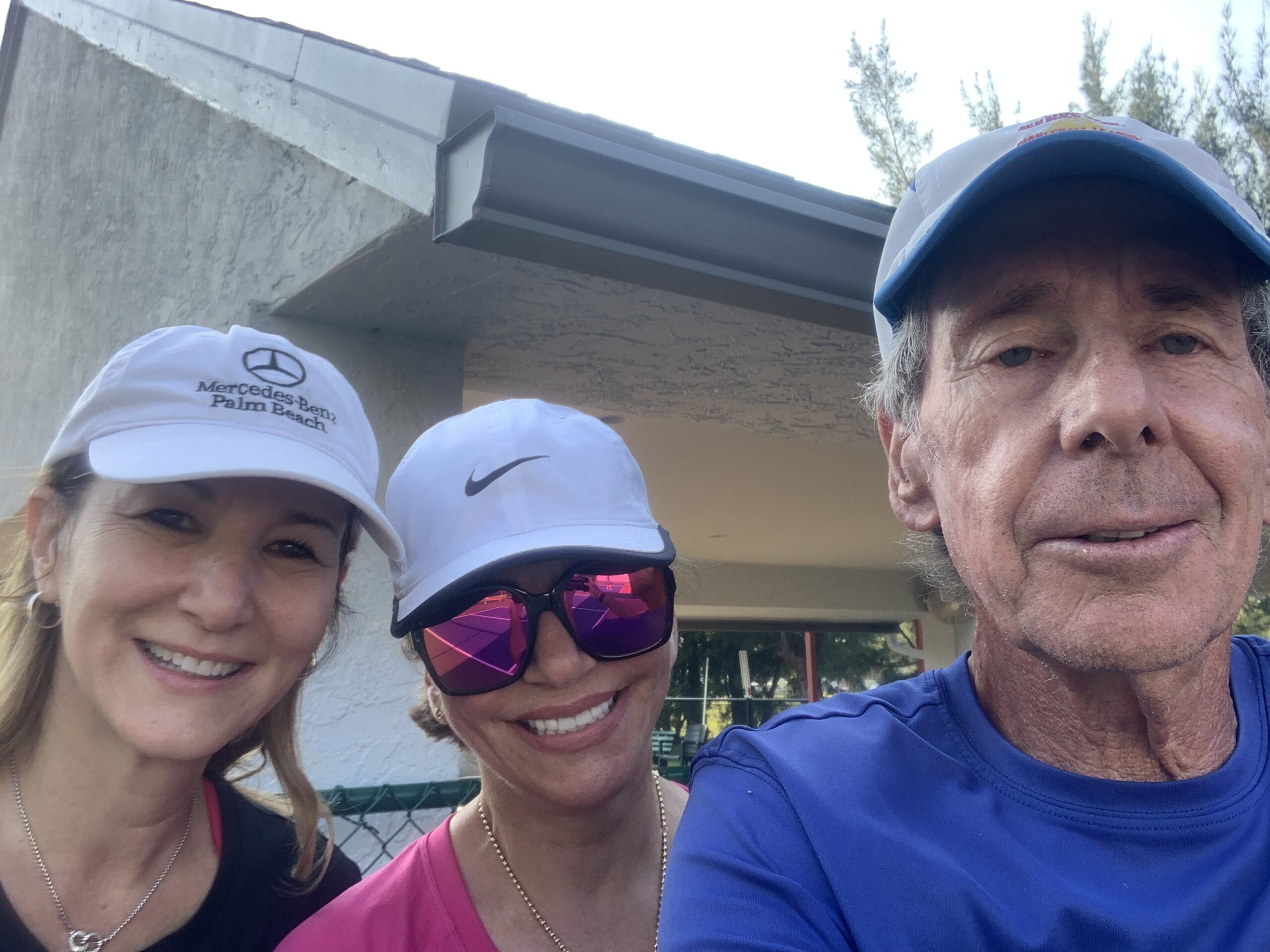 Bob with Amy and Pam after a semi-private Pickleball lesson in Huntington Lakes, Delray Beach, FL