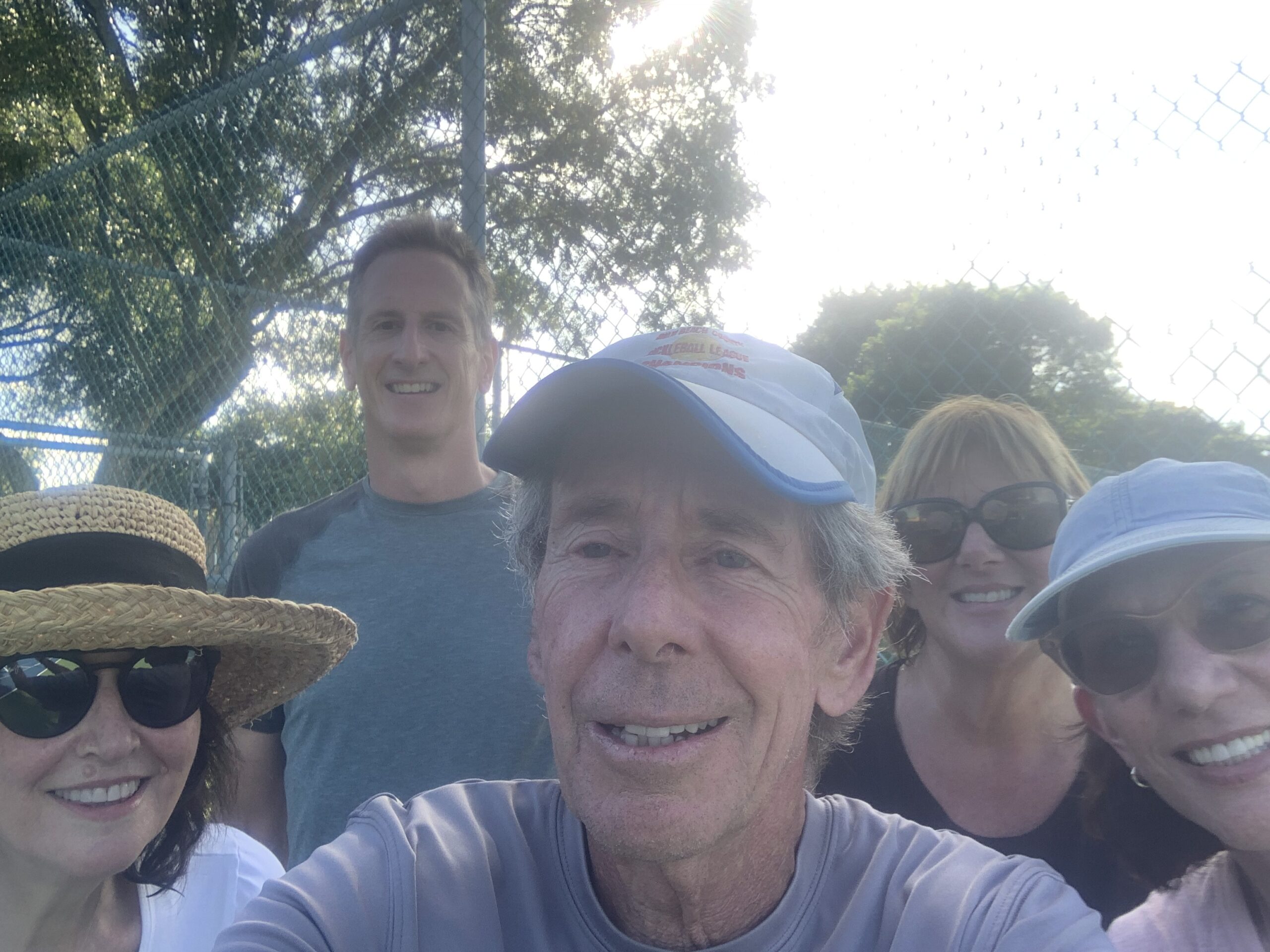 Bob with Diana, Gail, David, and Wendy after an Intermediate Pickleball Clinic in Delray Beach, FL