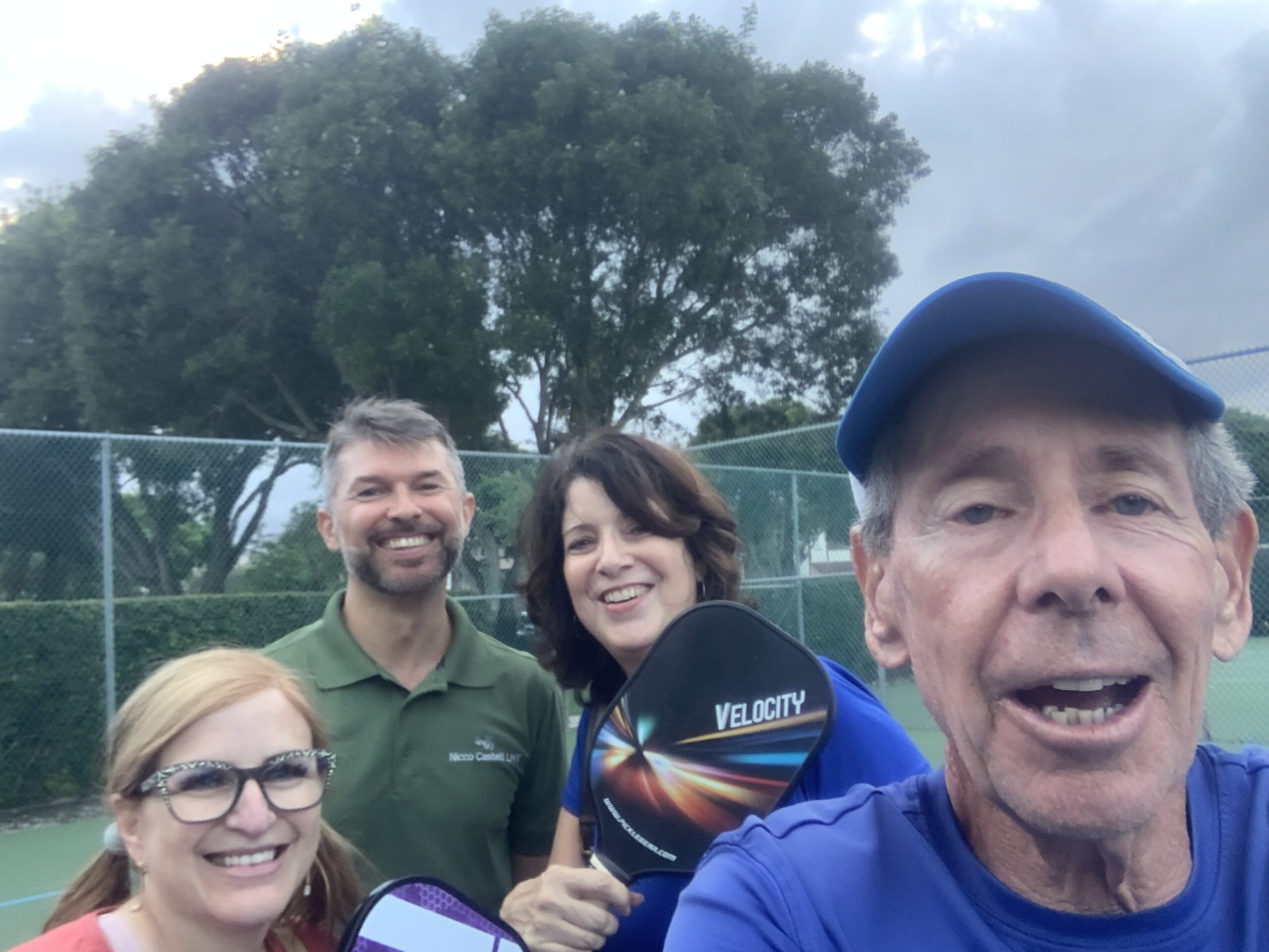 Bob With Lyle, Norma, Tim, and Lisa After a Beginners Pickleball Clinic in Delray Beach, Fl