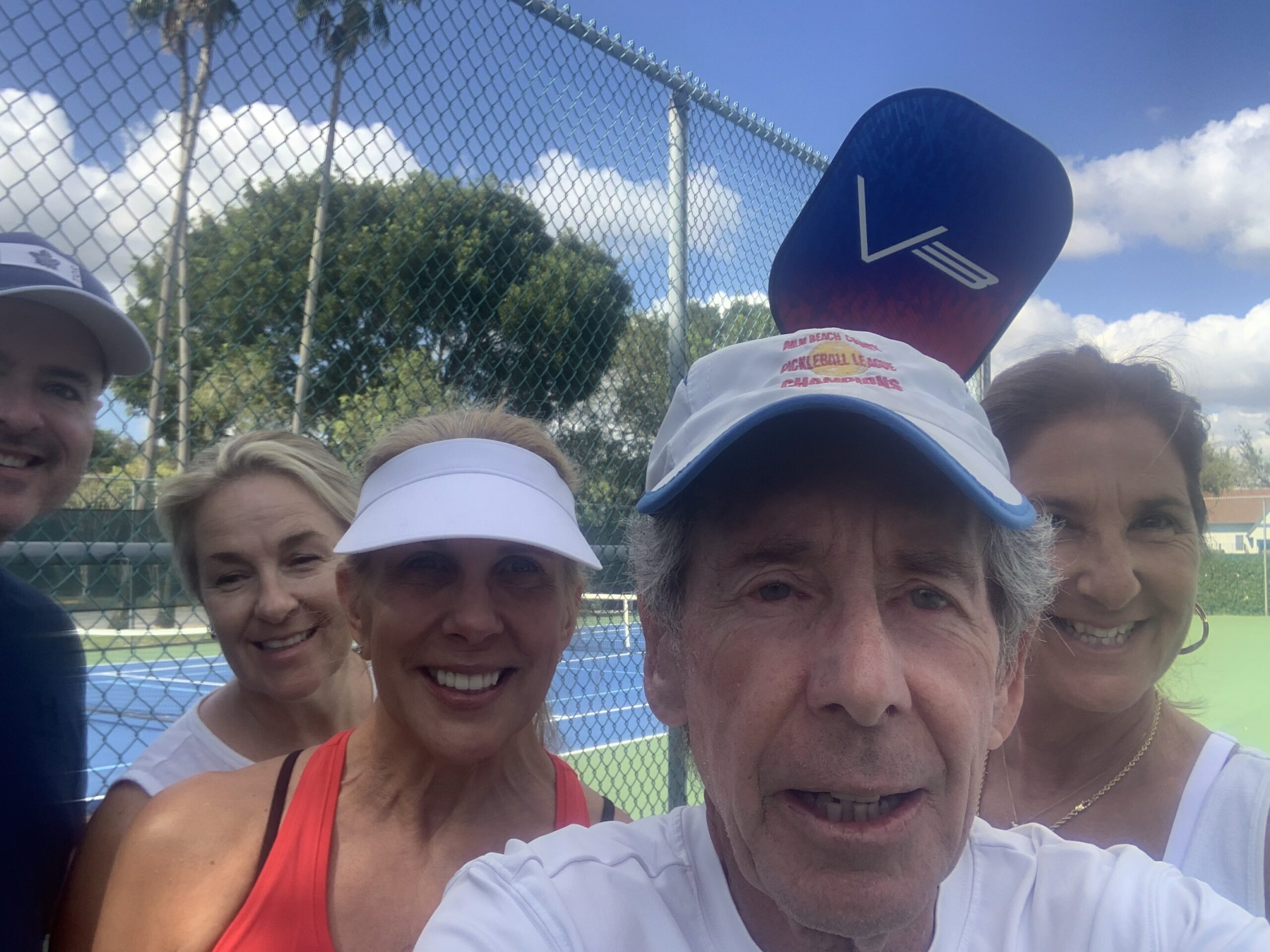 Bob with Lyle, Norma, Tim, and Lisa after a Beginners Pickleball Clinic in Delray Beach, FL