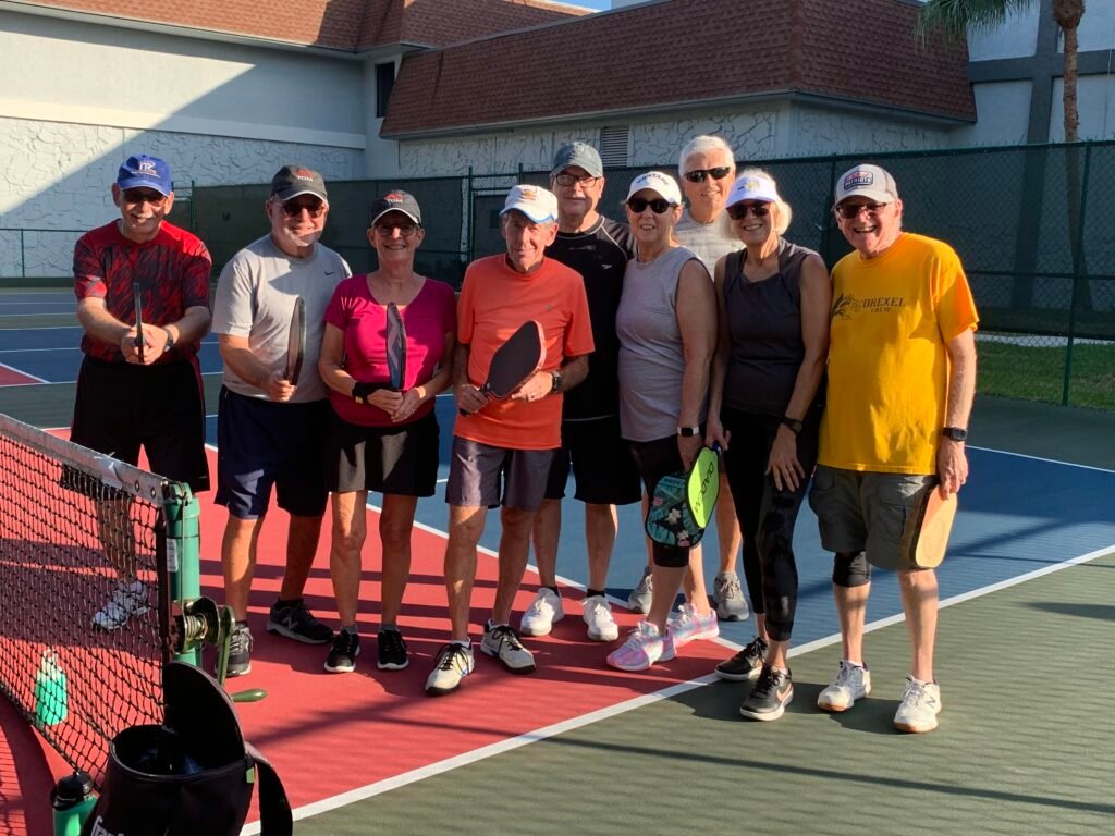 Bob Savar teaching a beginners pickleball clinic in Delray Beach, Florida