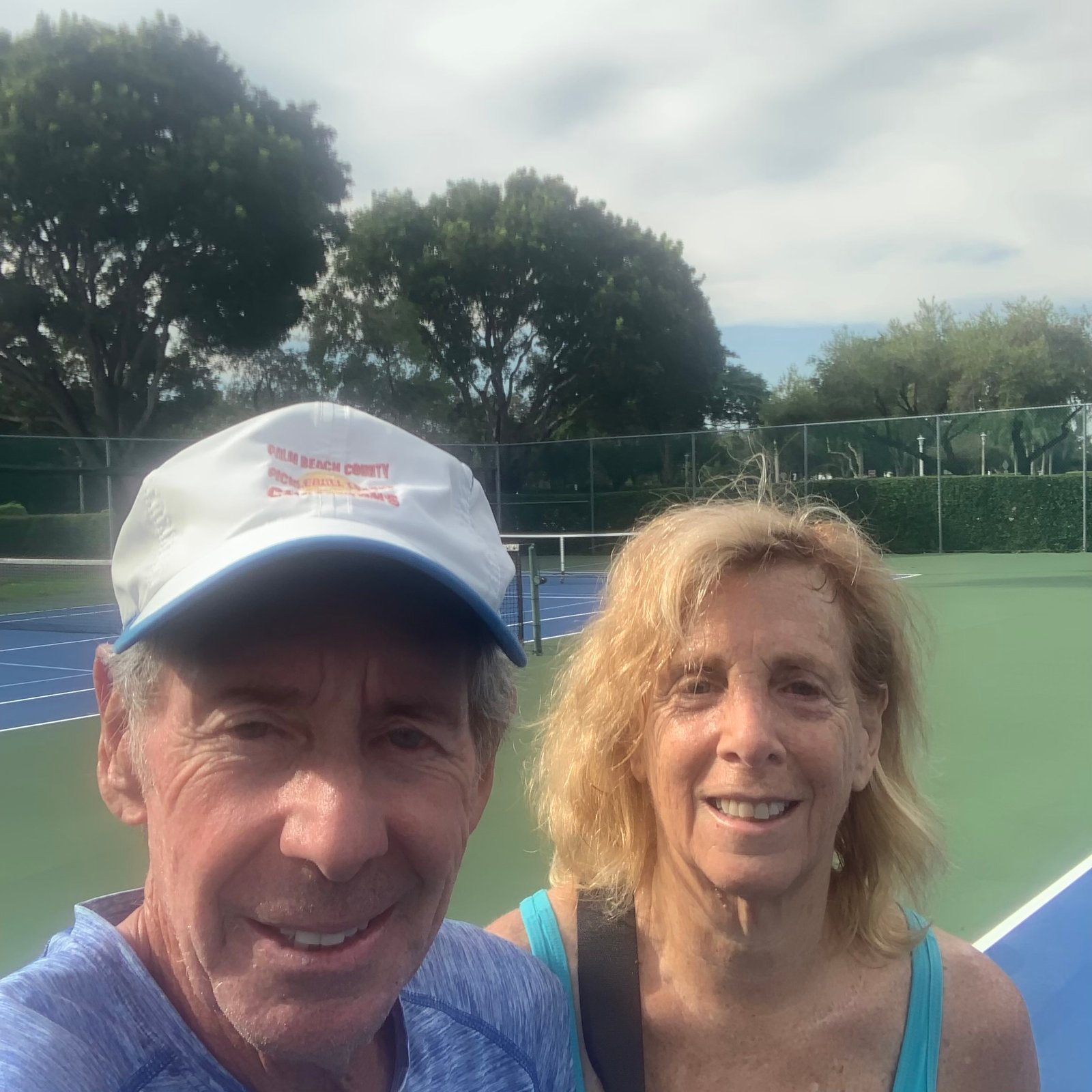 Ellen and Bob after a private pickleball lesson in Delray Beach, Florida