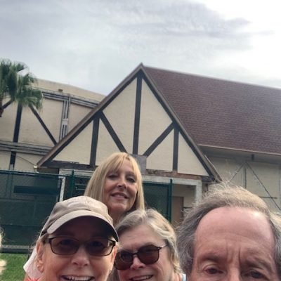 Chaim, Gerry, Judy, and Ellen with Bob after a beginners pickleball clinic in Delray Beach, FL